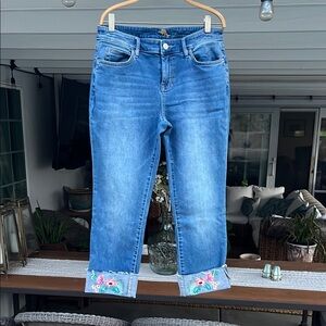 Tommy Bahama Embroidered crop medium coastal blue jeans
